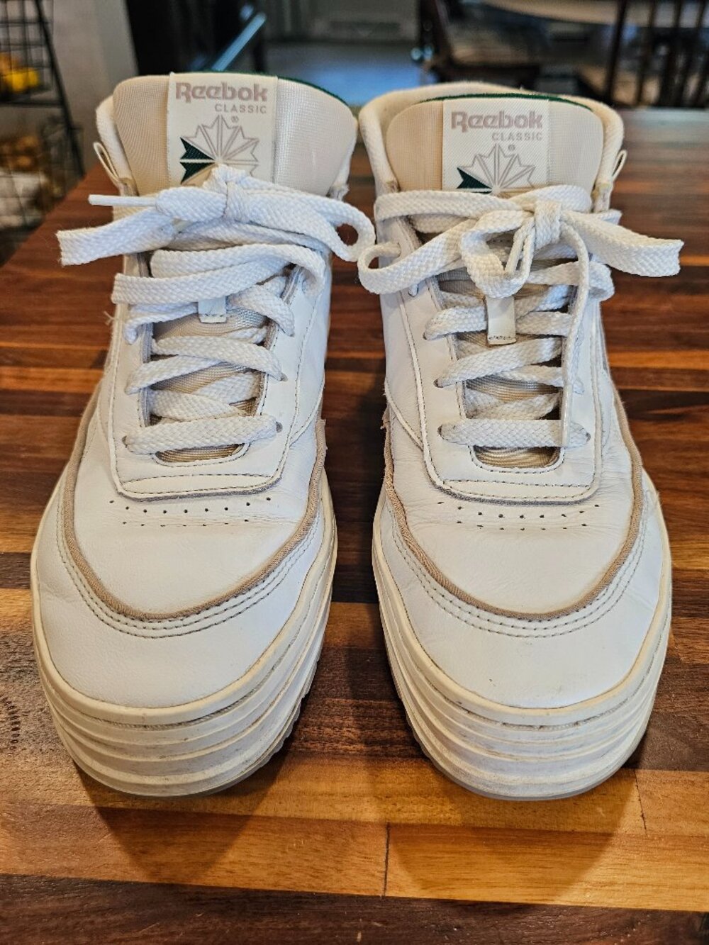 Reebok Classic Club C Geo Mid Sneakers White Women's 10